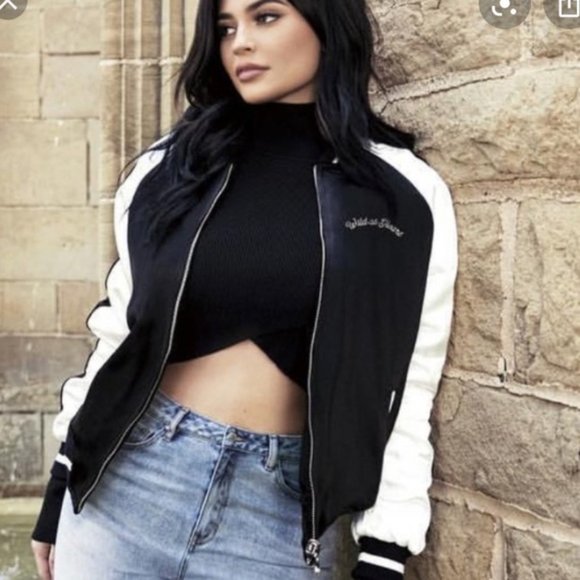 Kendall & Kylie Wild at Heart TIGER Satin Bomber Varsity Jacket PacSun NEW - NWT - Picture 3 of 15